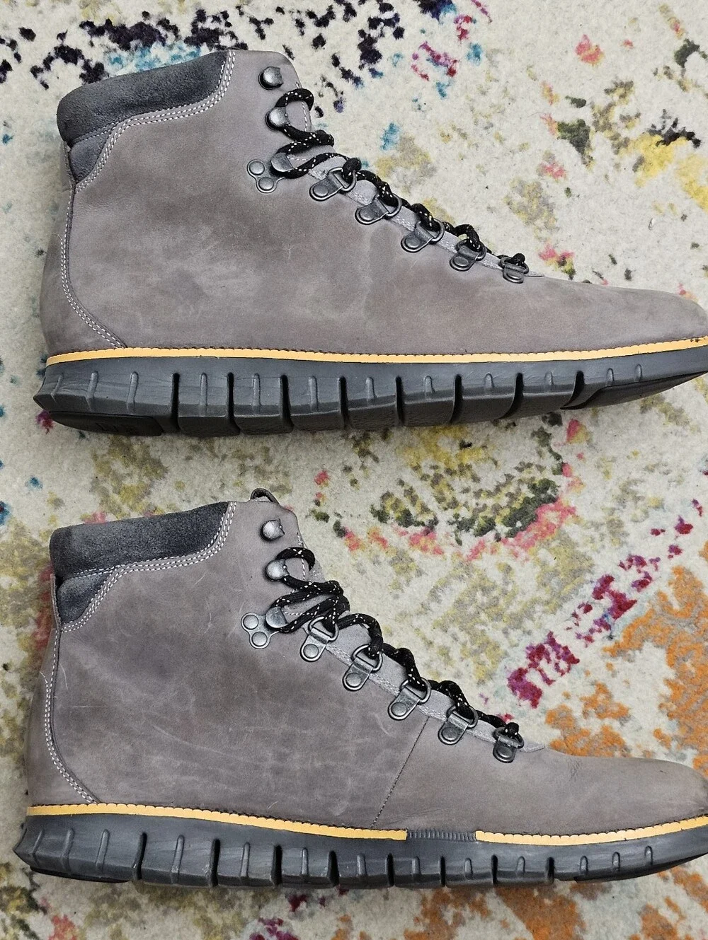 Cole Haan Zerogrand Boots Mens 11.5 Gray Water Resistant Trail Hiking C28735
